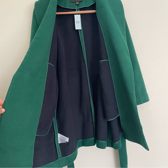 NEW Ann Taylor Shawl Collar Belted Wrap Coat in Fresh Evergreen SP - Picture 4 of 15